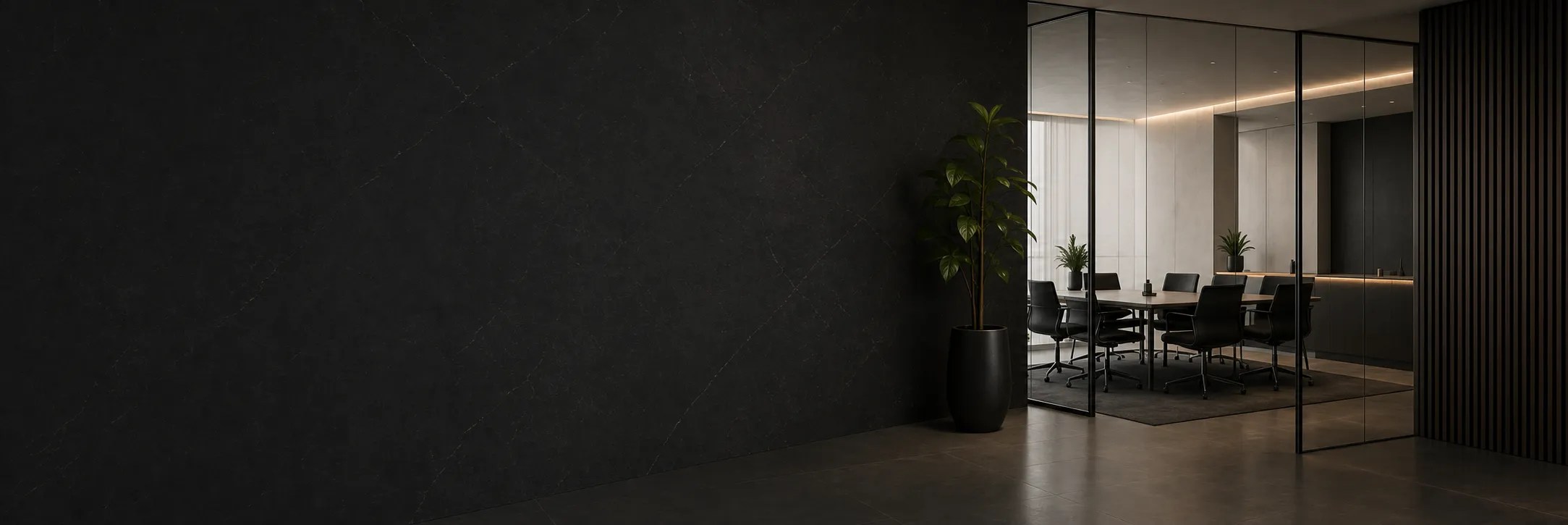 Contemporary MaGrath Accountants meeting room with a black marble feature wall