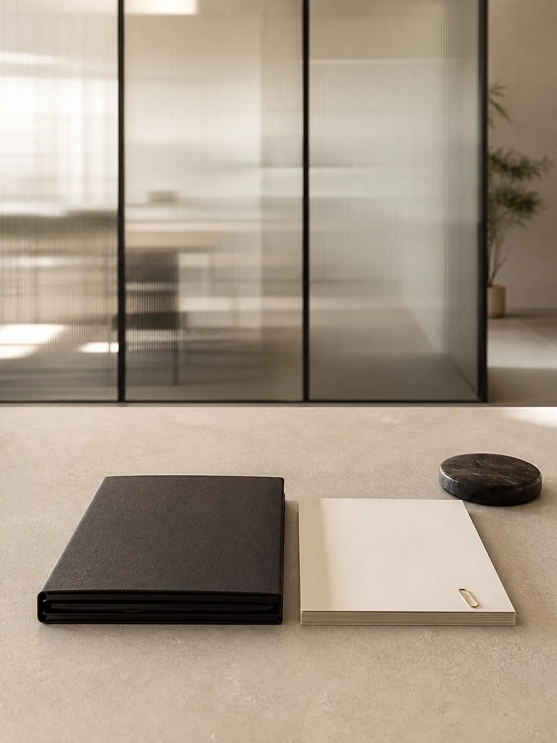 Precisely arranged SMSF audit folio and supporting papers in a contemporary office